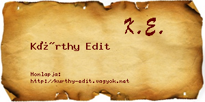 Kürthy Edit névjegykártya